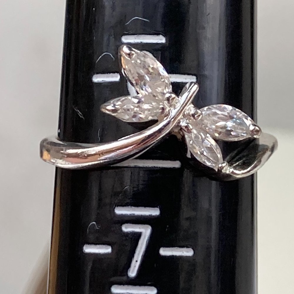 Sterling silver butterfly ring with CZ gems M0122